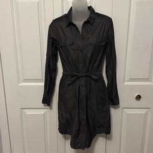GAP Cotton LS Roll tab Button-down Shirt Dress Sz XS GUC B928